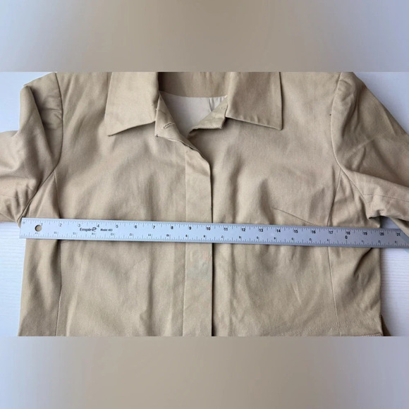 Rocha John‎ Rocha Minimalist Soft Canvas Trench Coat Size 14 Tan - Picture 8 of 10